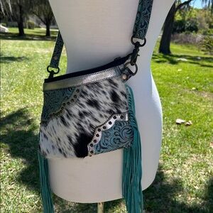 Myra Bag Turquoise and Black Crossbody